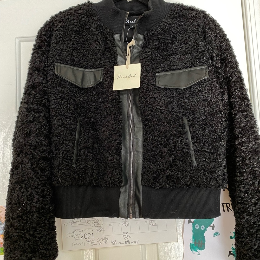 Marled Black Fleece Jacket